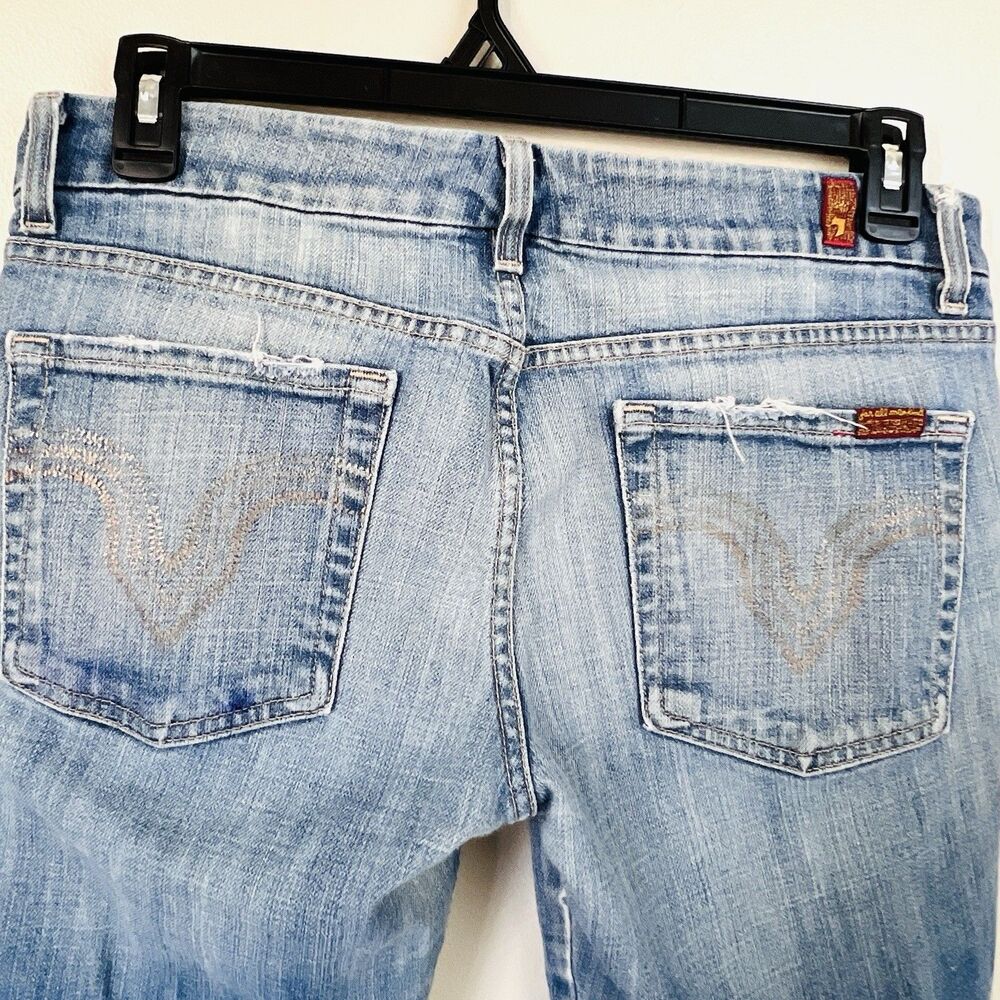 7 for all Mankind Modern Straight Faded Leg Stretch Cotton Polyurethane Jeans 31 - Picture 5 of 7